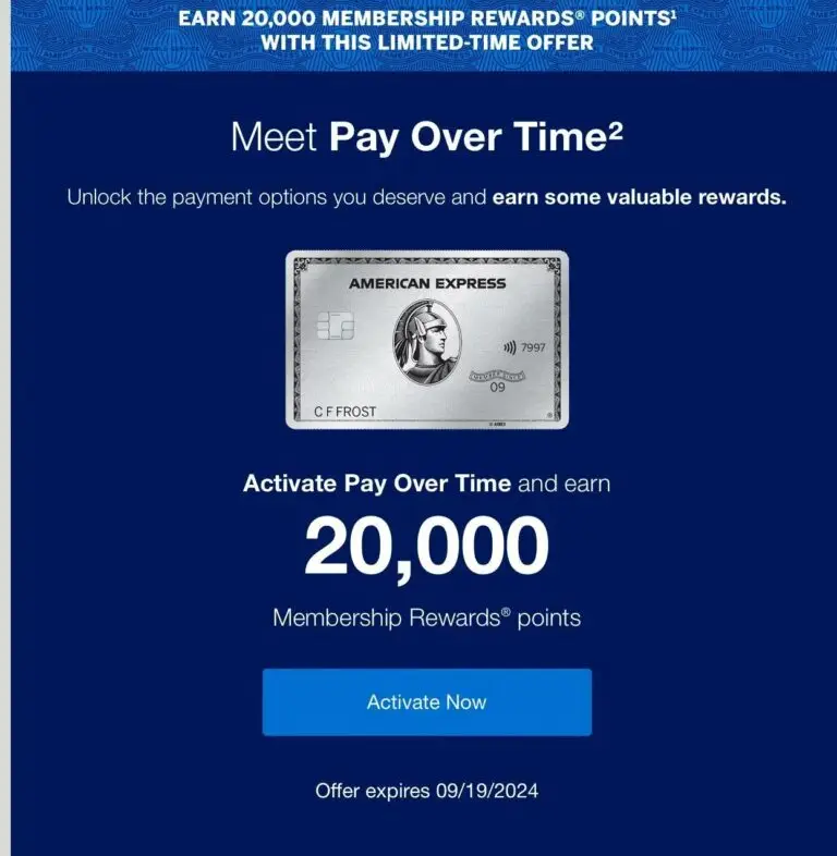 Earn 20,000 Bonus Points with Amex Pay Over Time (YMMV)
