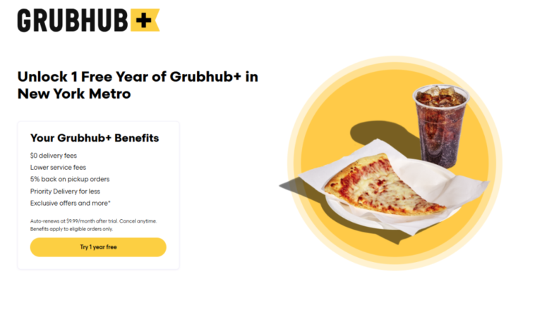 Free Grubhub+ deal – Get 1 year of Grubhub Plus with free delivery and member rewards