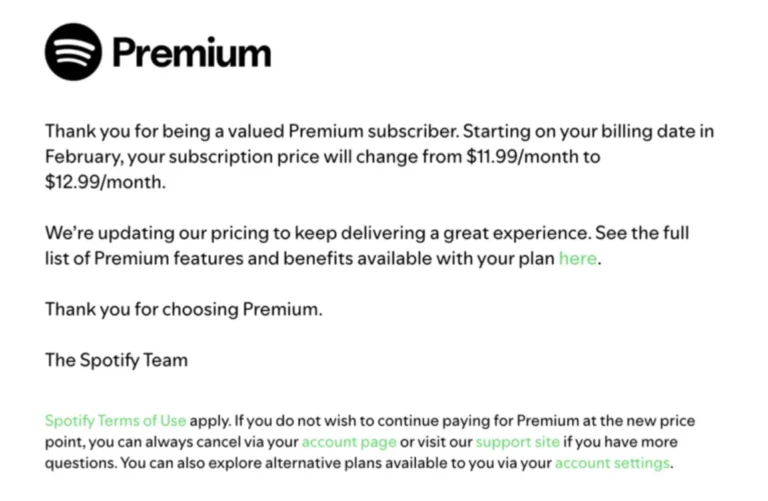 Spotify Price Hike 2026: Premium Individual Rising to $12.99