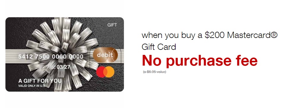 Gift card with no purchase fee