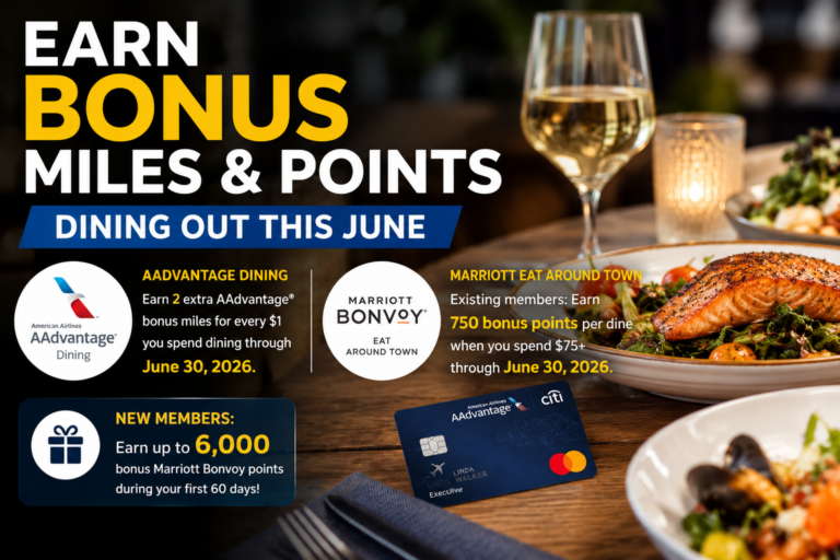 Double Dip on Dining Rewards This June: AAdvantage Dining and Marriott Eat Around Town Promotions