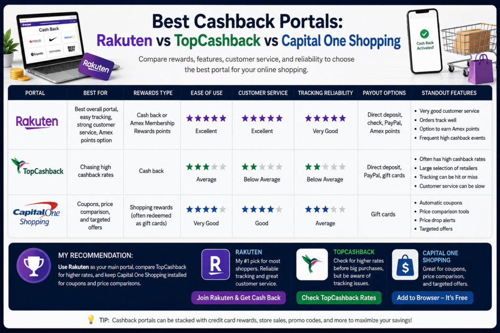 Comparison of cashback portals and features pointsandmilesexplorer.com