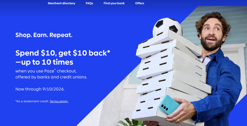 Promotional offer for cashback rewards