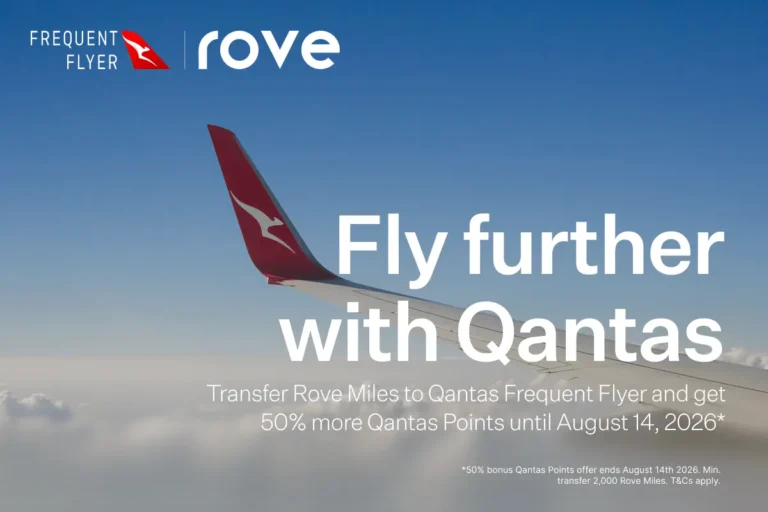 Rove Adds Qantas Frequent Flyer as a Transfer Partner With a 50% Launch Bonus